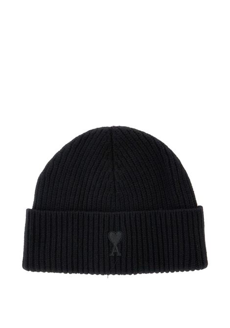 cappello beanie adc uomo nero AMI PARIS | UBO006.0180180